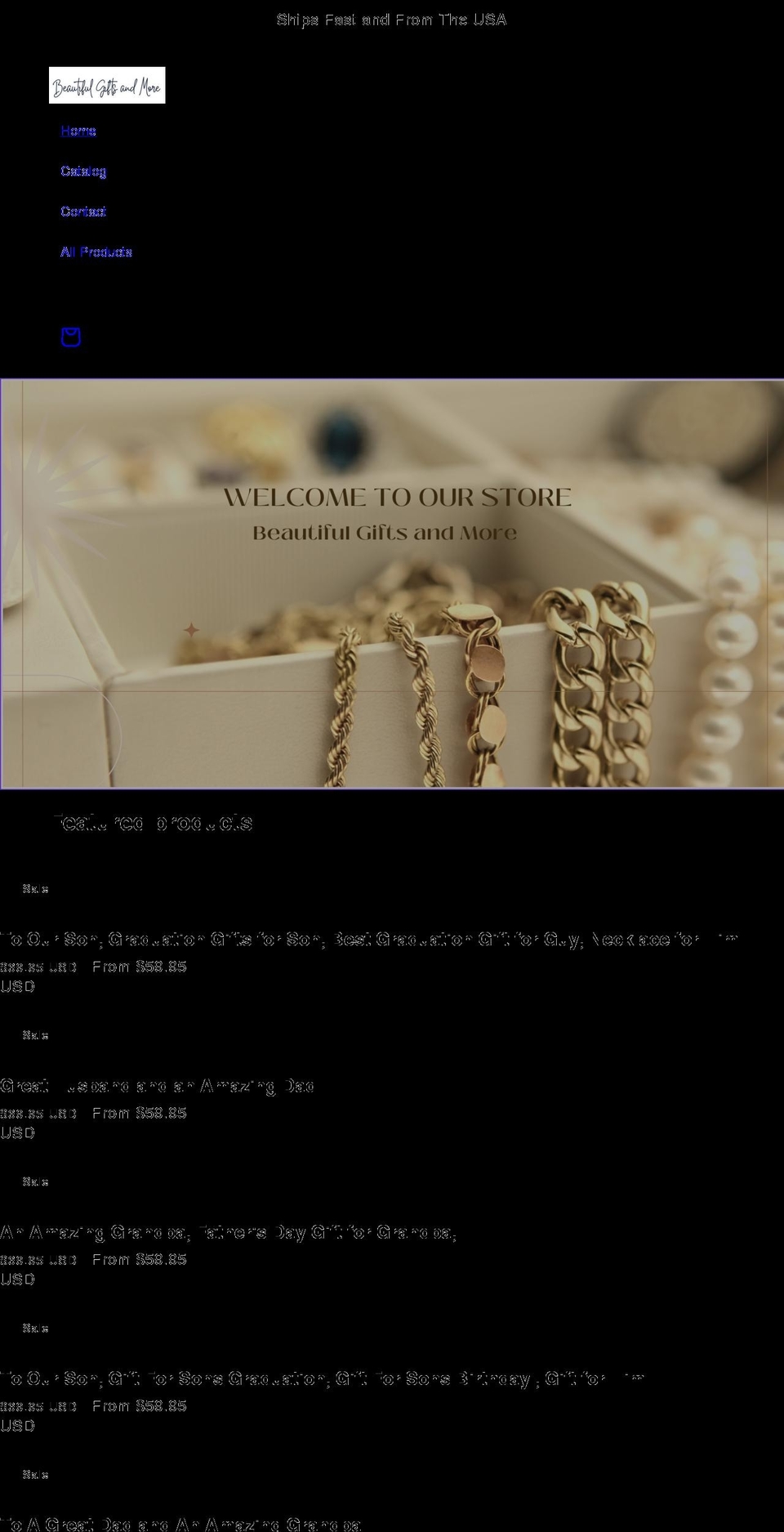 beautifulgiftsandmore.com shopify website screenshot