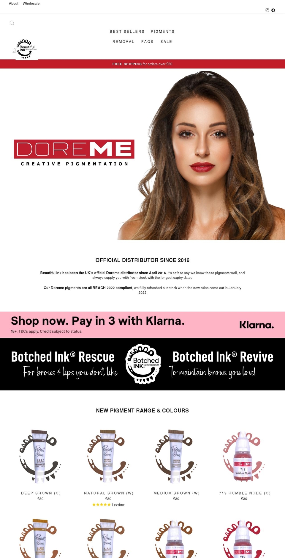 beautifulinkltd.com — Shopify storefront screenshot