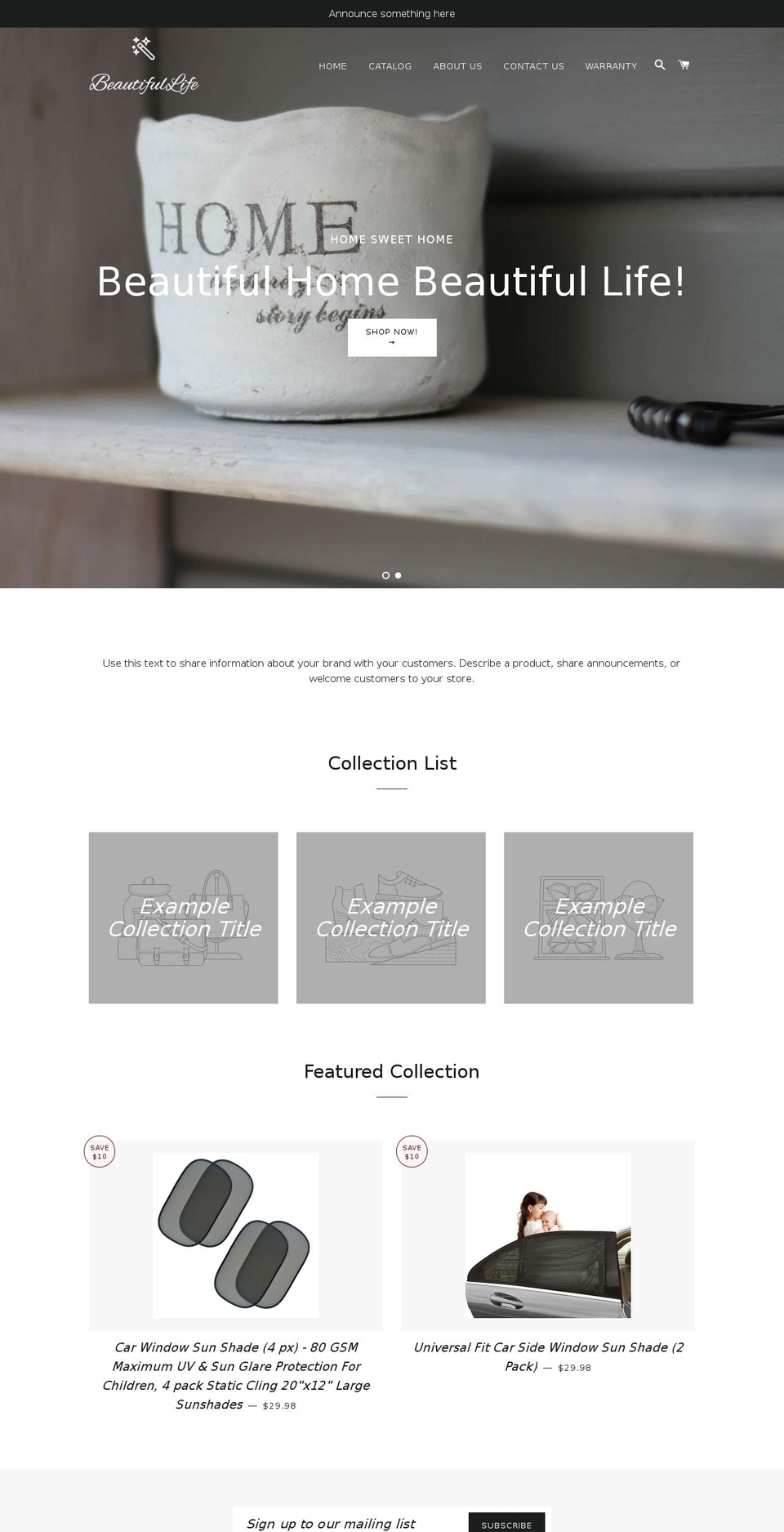 beautifullife.store shopify website screenshot