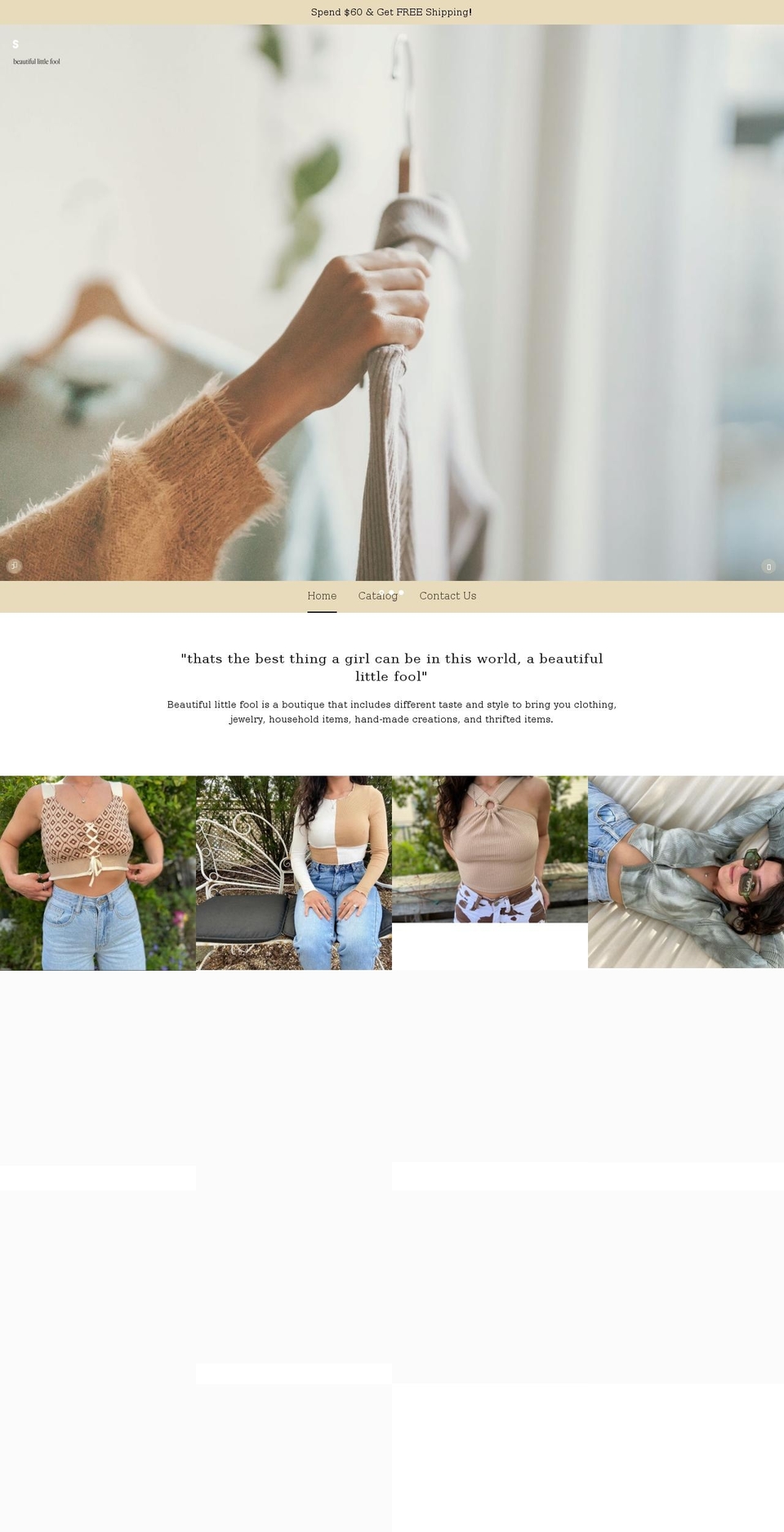 beautifullittlefoolnj.com shopify website screenshot