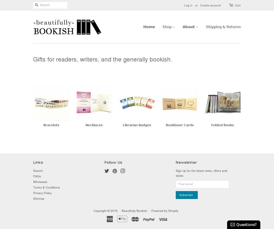 beautifullybookish.com shopify website screenshot