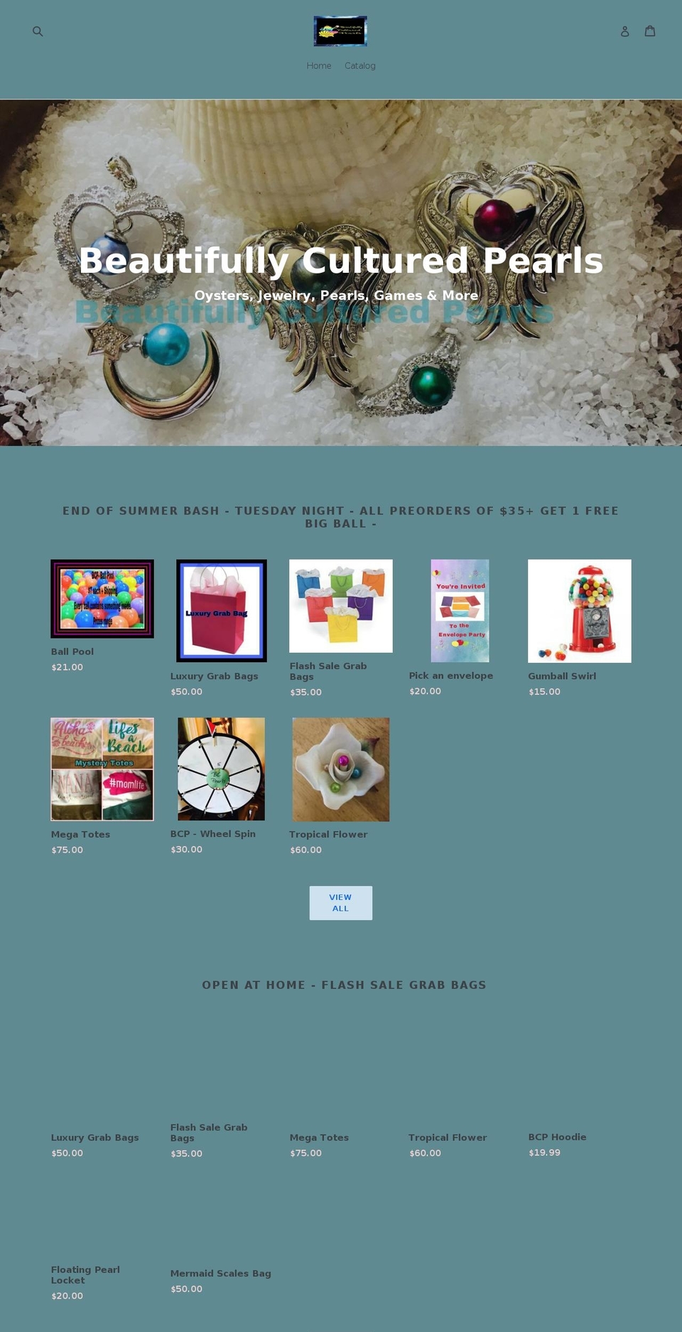 beautifullyculturedpearls.com — Shopify storefront screenshot