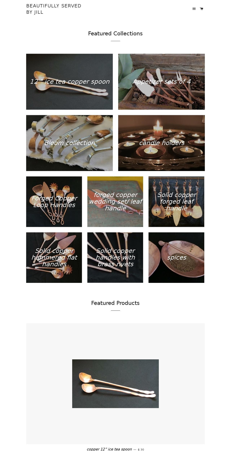 beautifullyservedbyjill.com shopify website screenshot