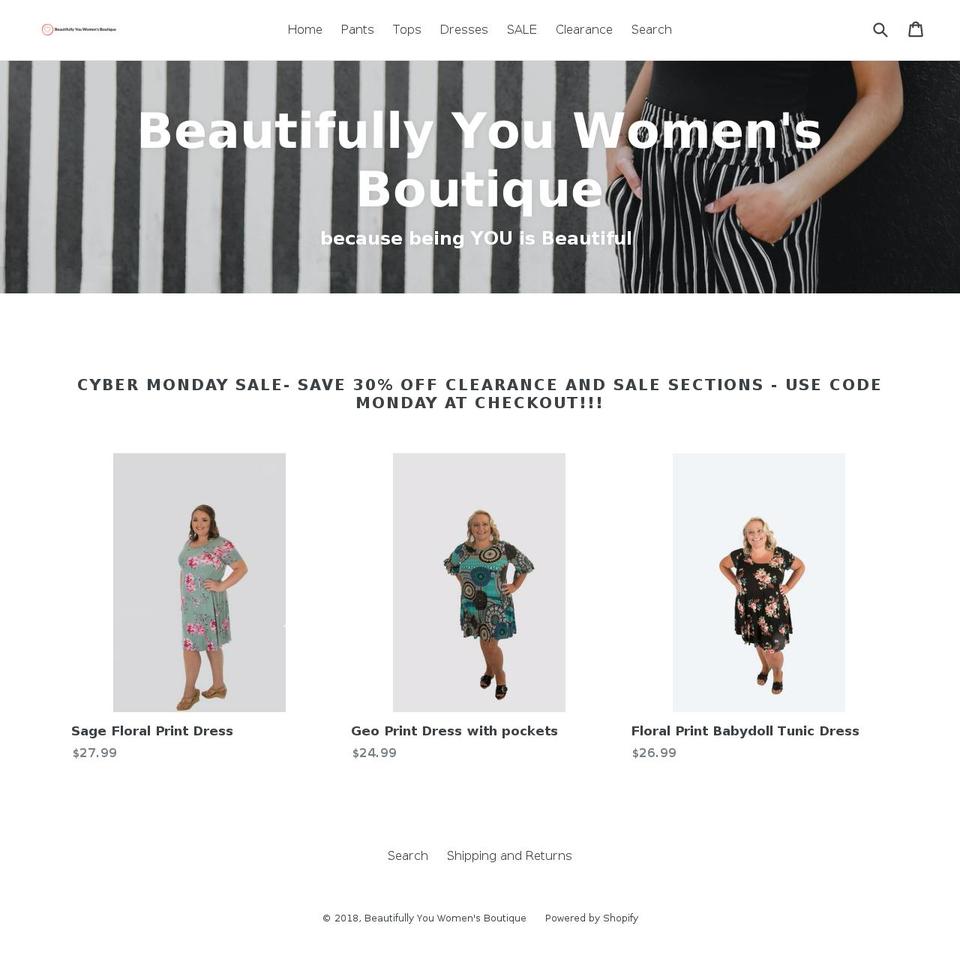 beautifullyyouwomensboutique.com — Shopify storefront screenshot