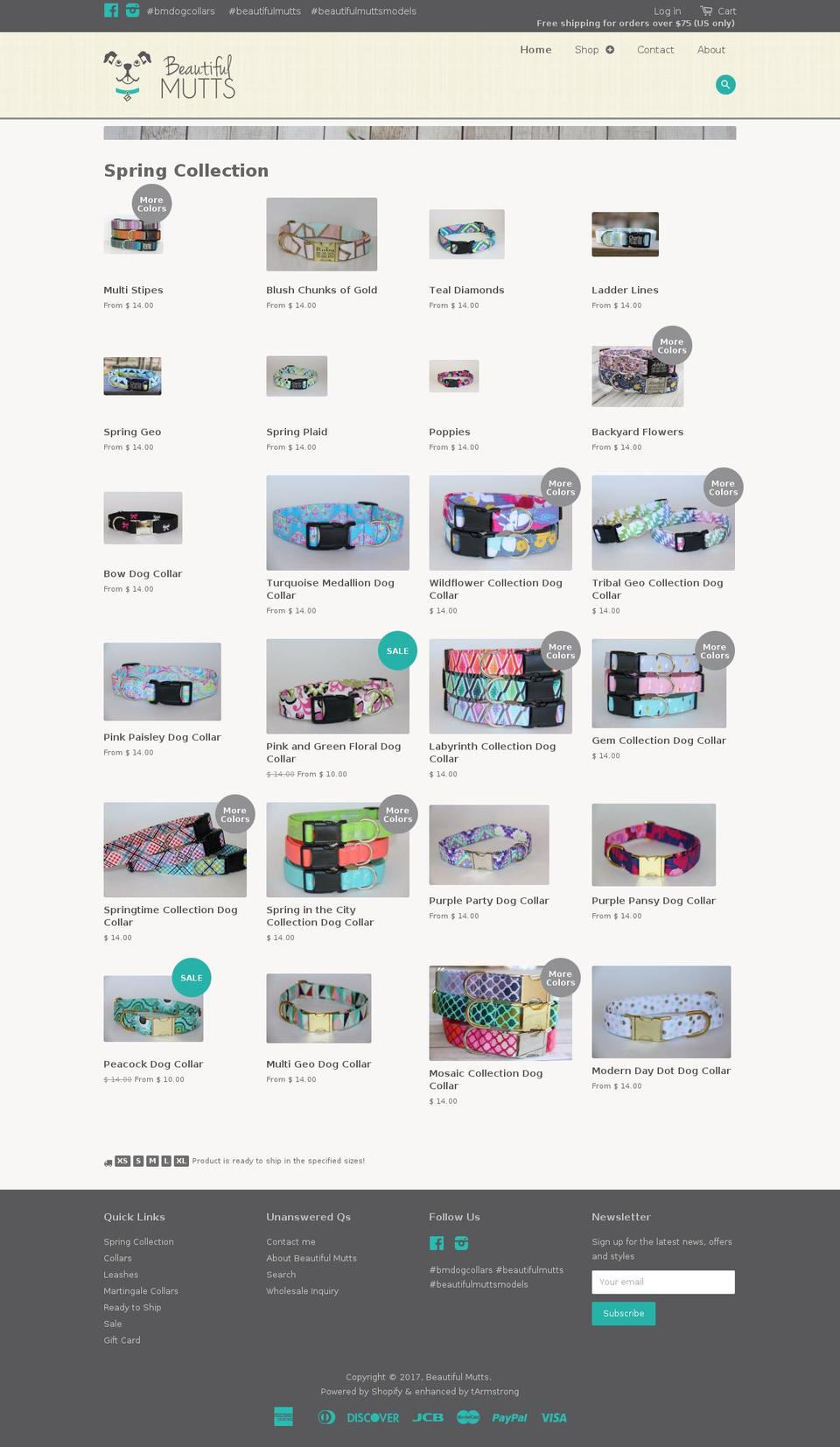 beautifulmutts.com shopify website screenshot