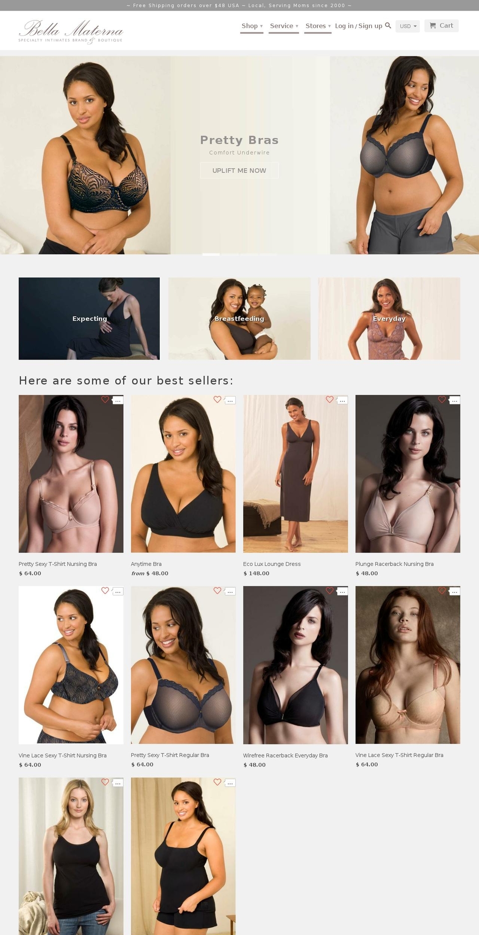 beautifulnursingbra.com — Shopify storefront screenshot