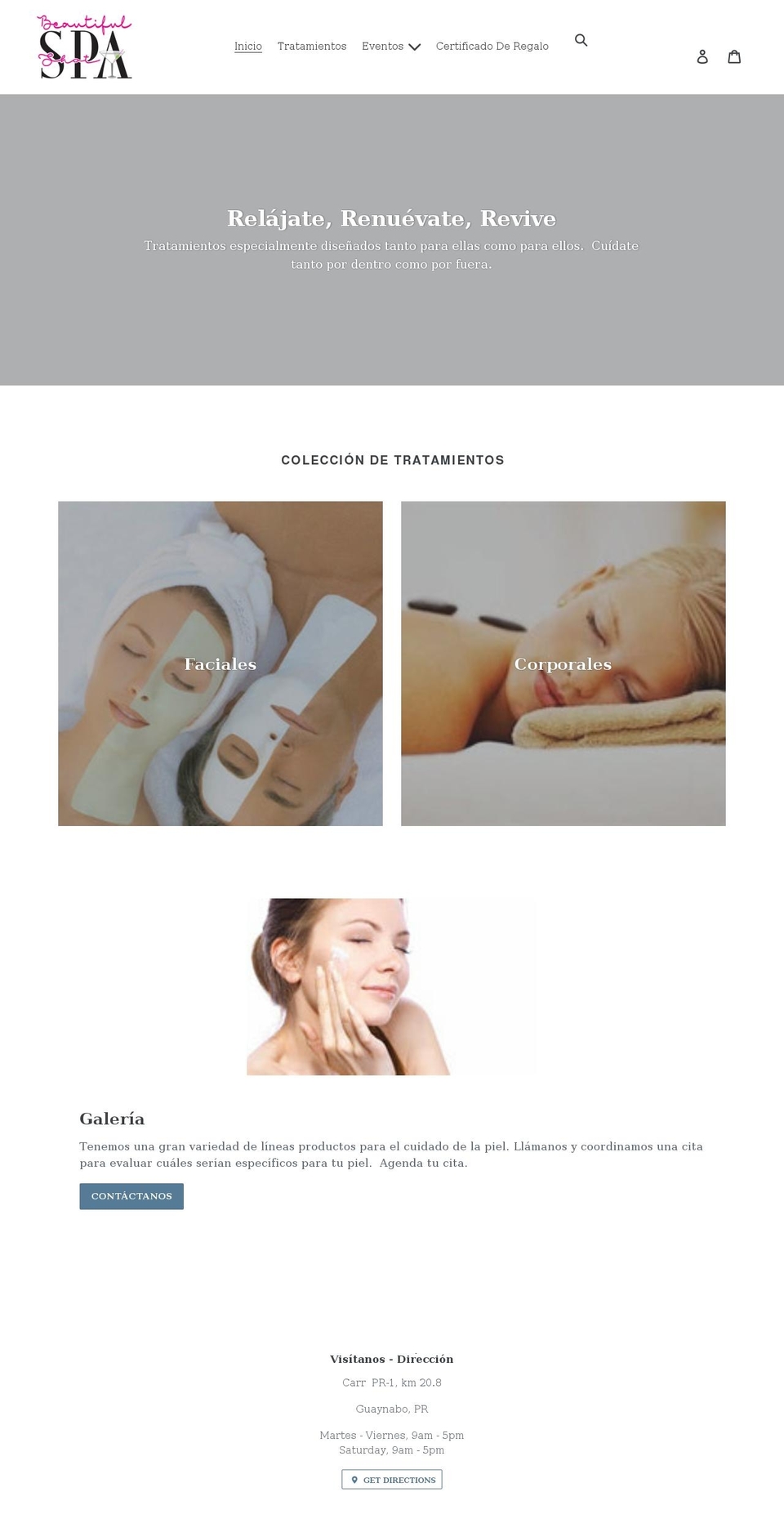 beautifulshotspa.com shopify website screenshot