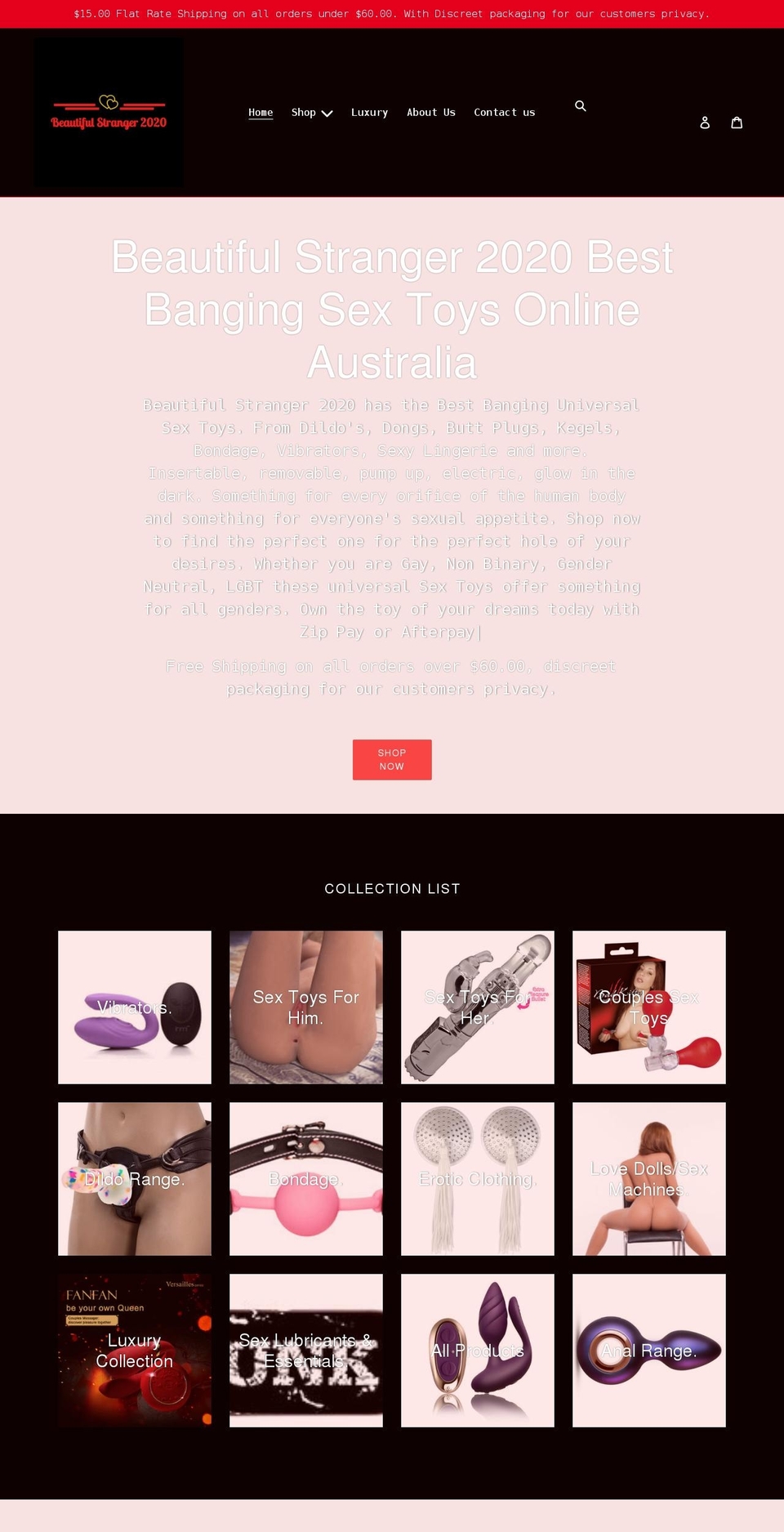 beautifulstranger2020.com.au shopify website screenshot