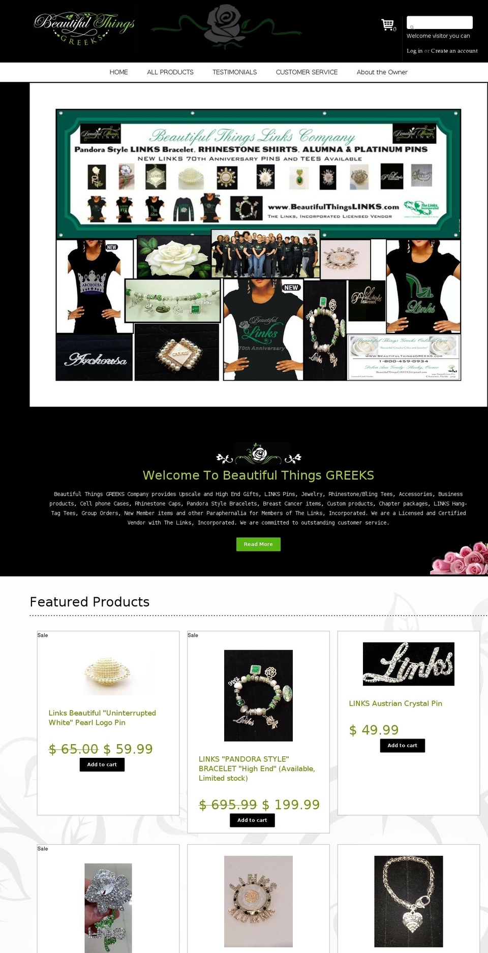 beautifulthinglink.com shopify website screenshot