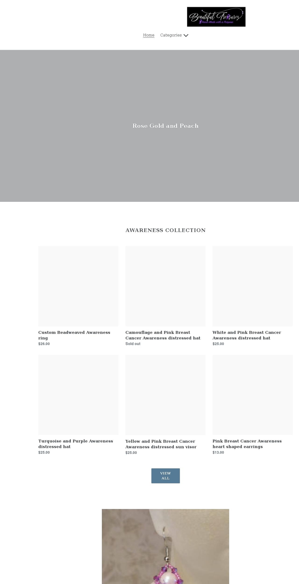 beautifultreasurez.com shopify website screenshot
