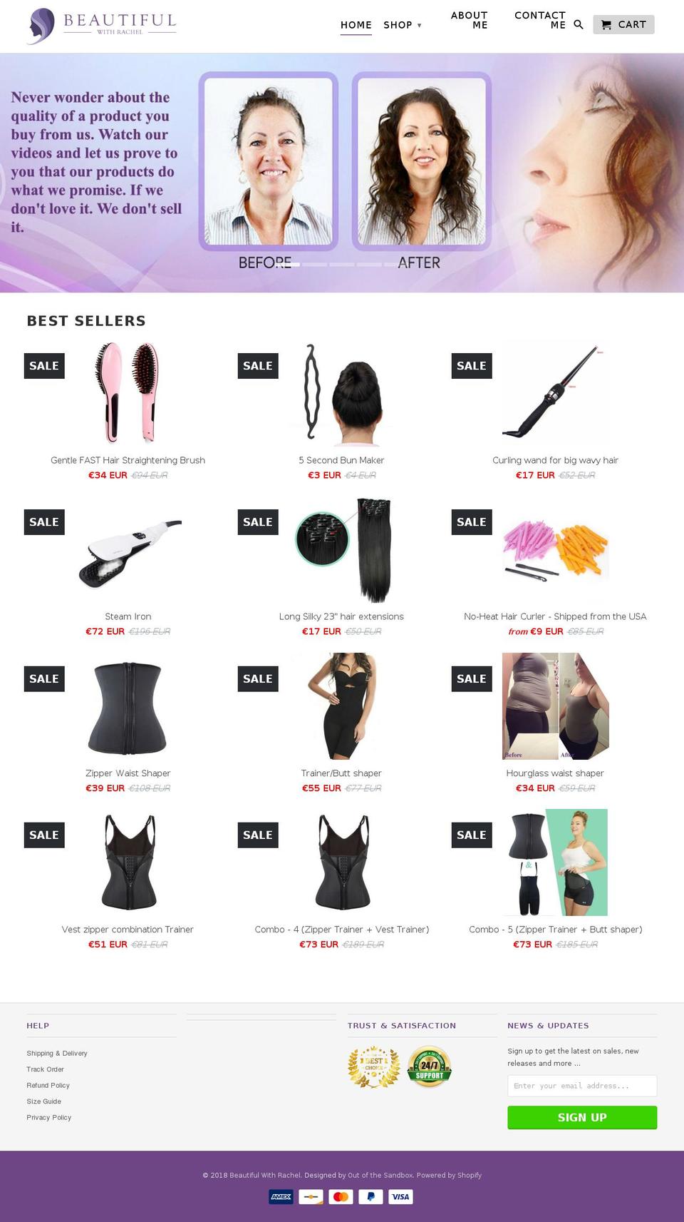 beautifulwithrachel.com — Shopify storefront screenshot