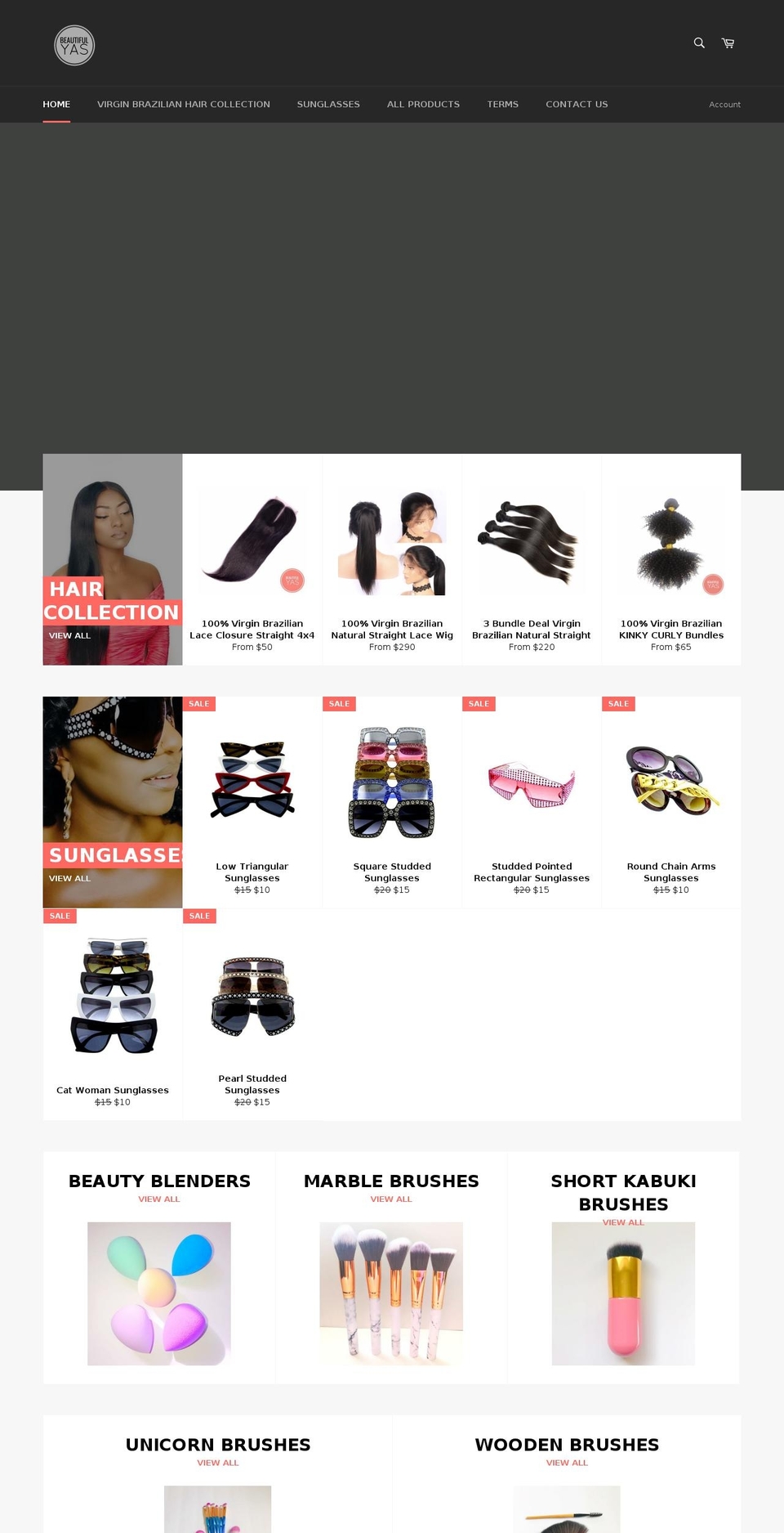 beautifulyas.com shopify website screenshot