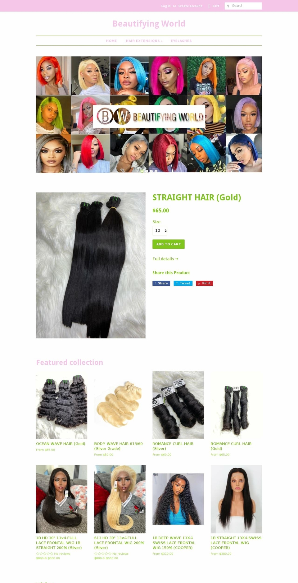 beautifyingworld.com — Shopify storefront screenshot