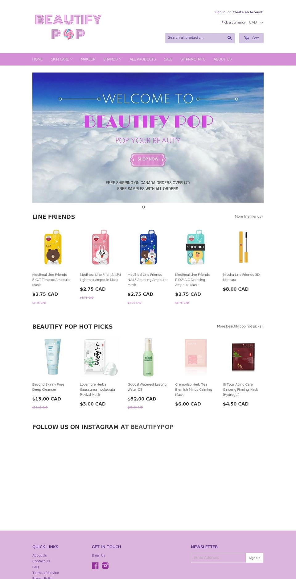 beautifypop.com shopify website screenshot