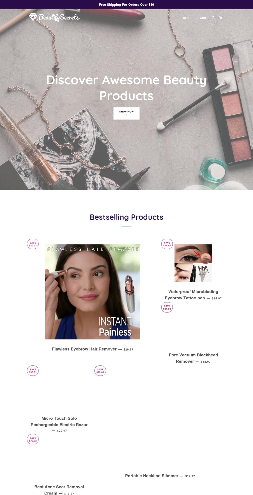 beautifysecrets.com — Shopify storefront screenshot