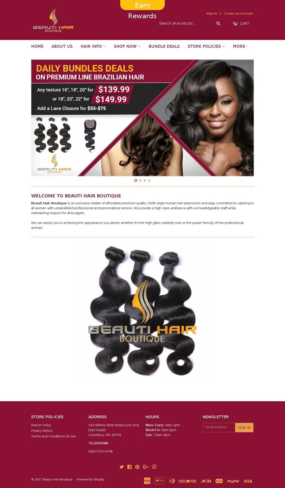 BeautiHairBoutique_Custom Shopify theme site example beautihairboutique.info