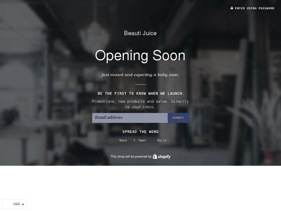 beautijuice.com shopify website screenshot