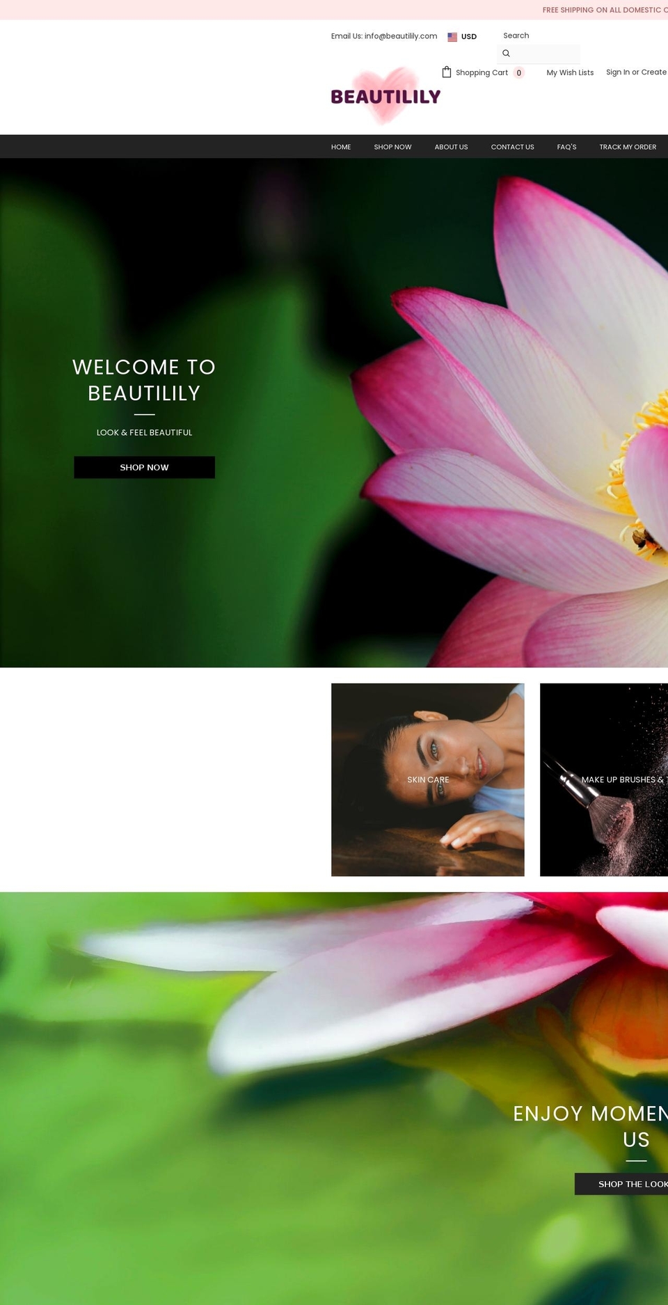 beautilily.myshopify.com shopify website screenshot