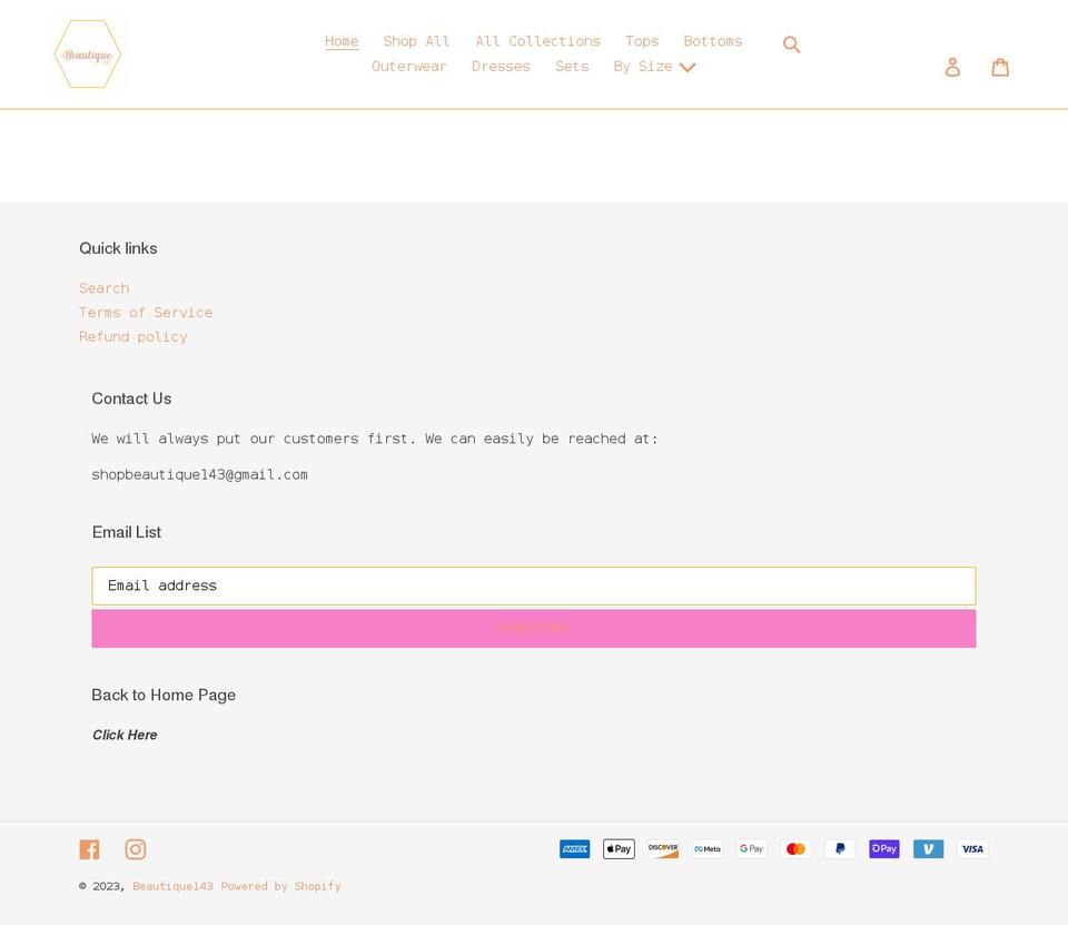 beautique143.com shopify website screenshot