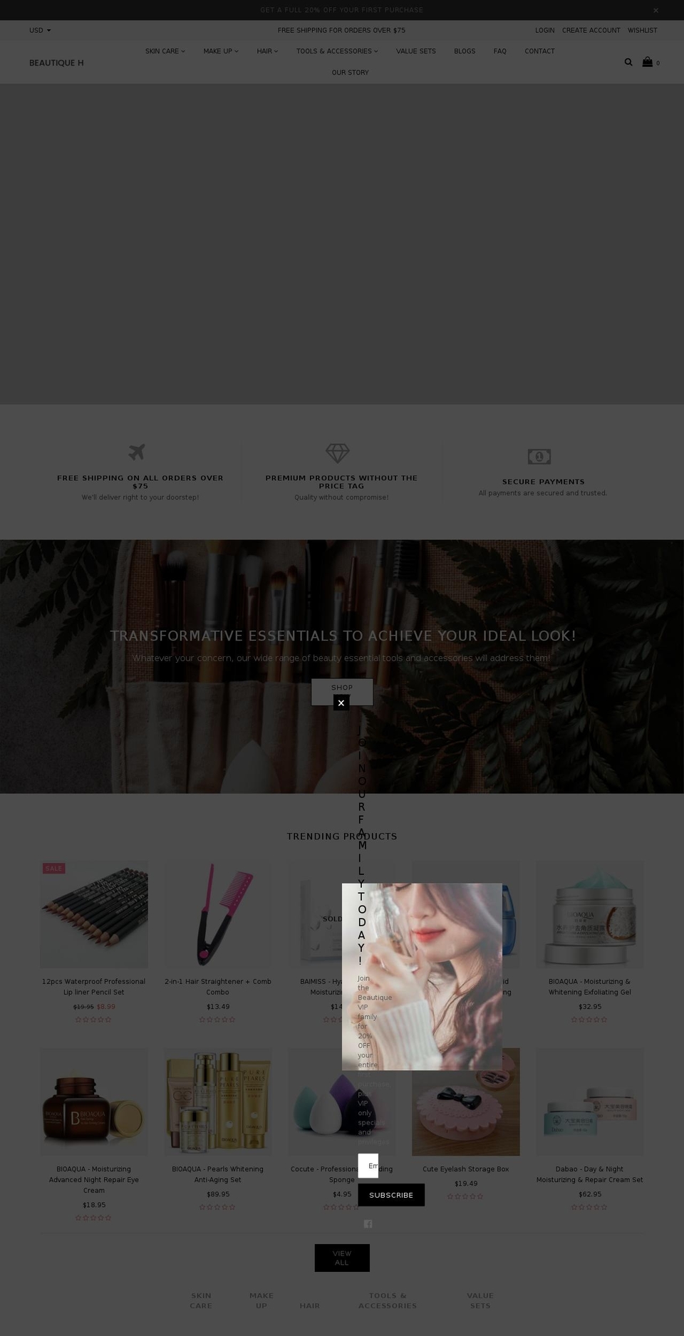 belle-default Shopify theme site example beautiqueh.com