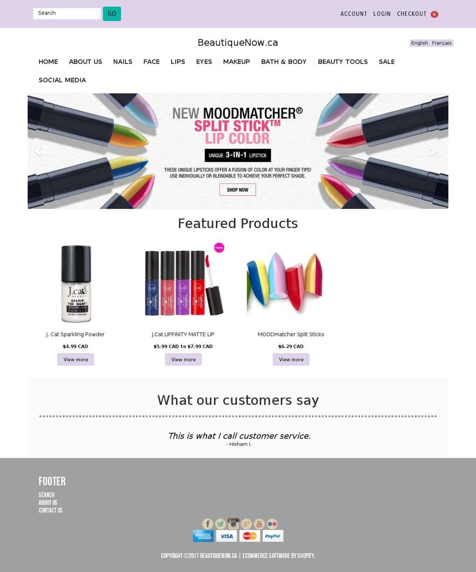 Beautique Now Shopify theme site example beautiquenow.com