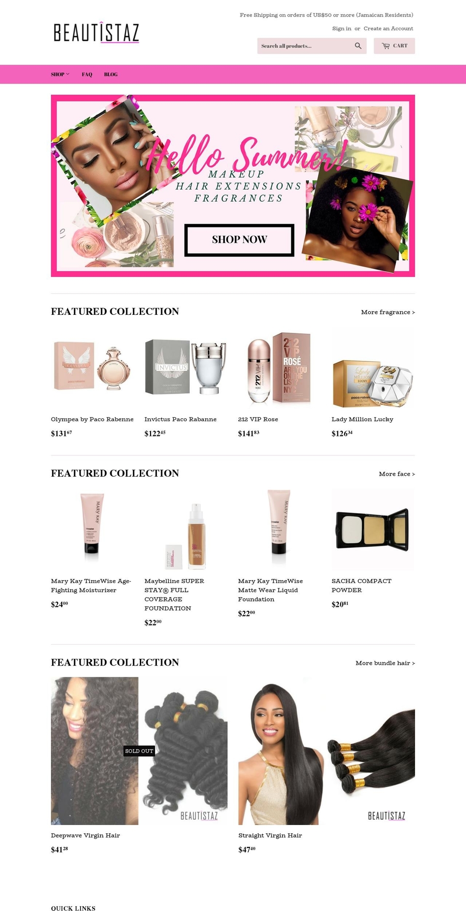 beautistaz.com — Shopify storefront screenshot
