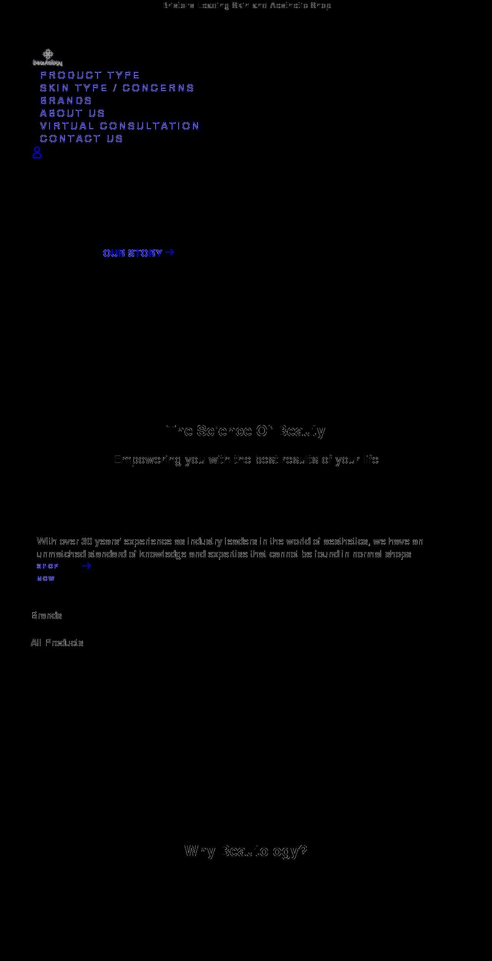 beautologyshop.co.uk shopify website screenshot