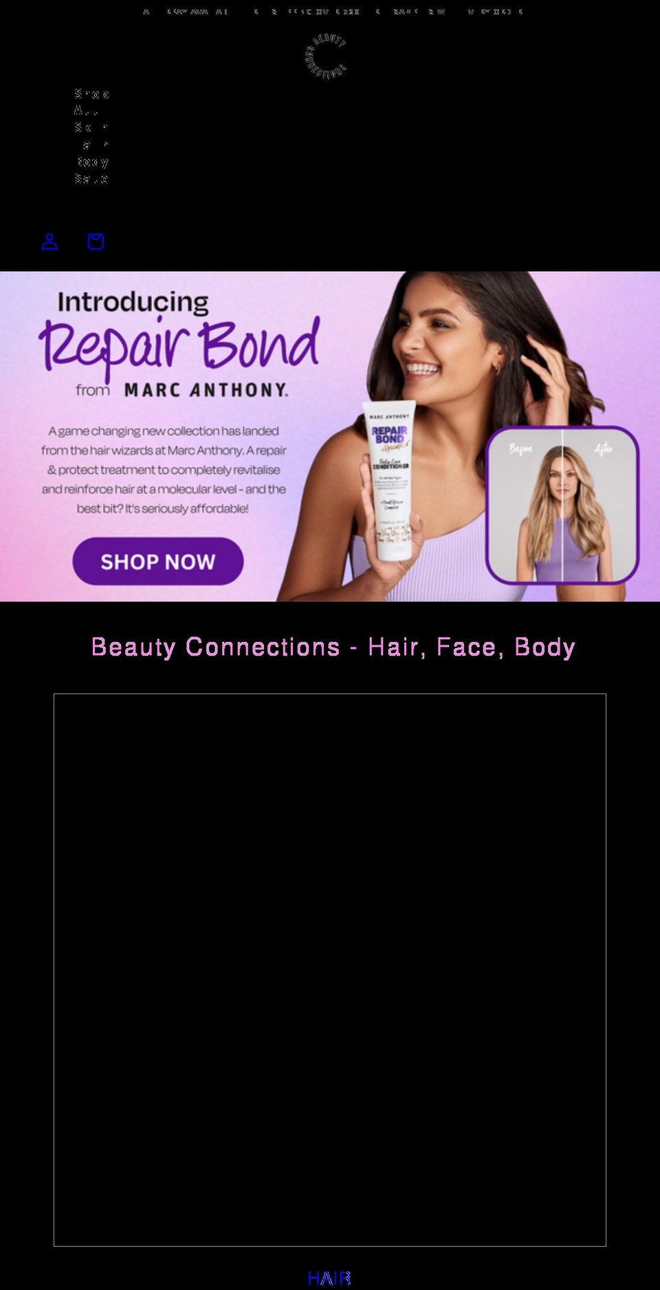 beauty-connections.com shopify website screenshot