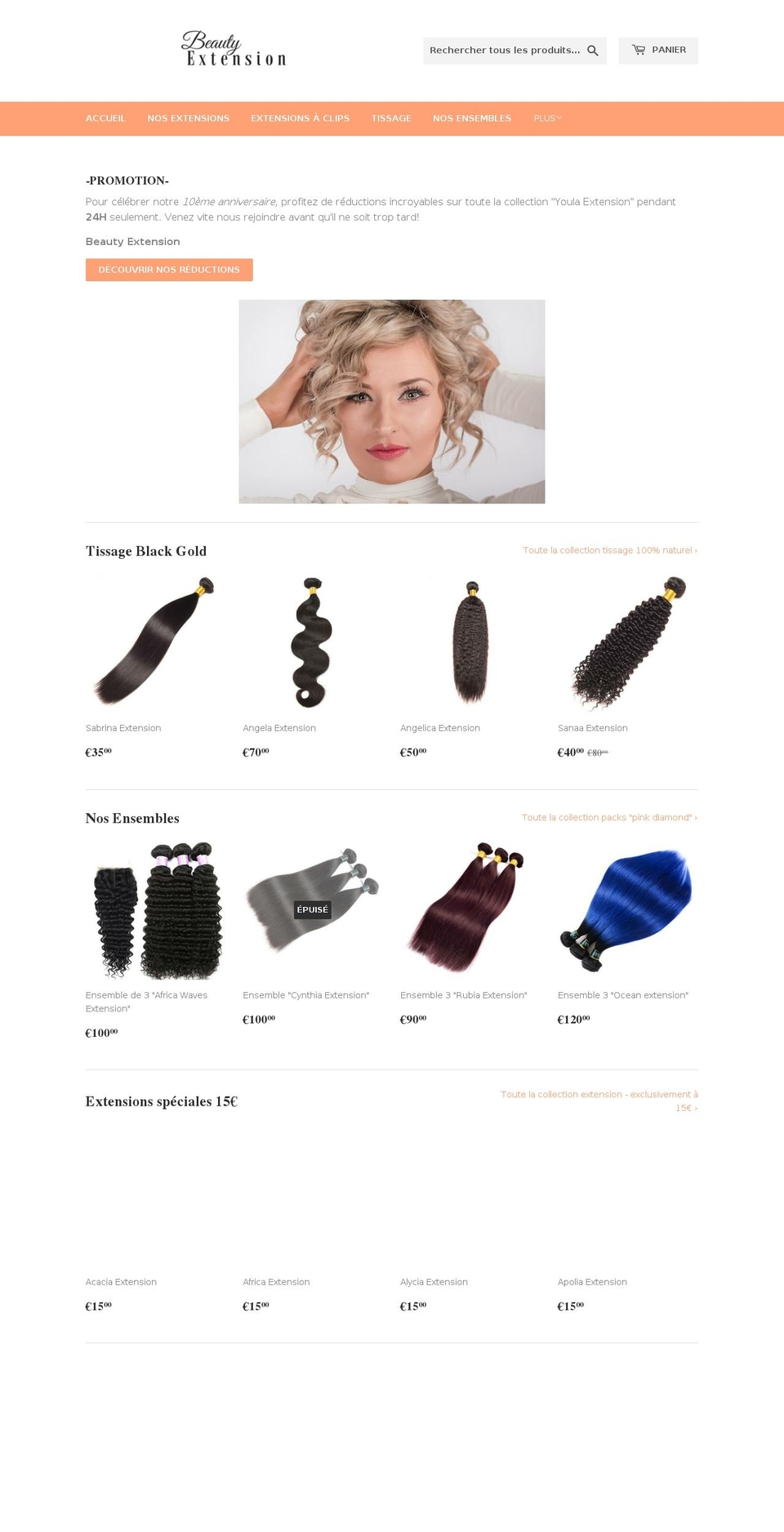 beauty-extension.com — Shopify storefront screenshot