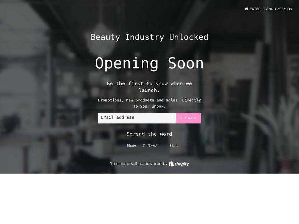 beauty-industry-unlocked.myshopify.com shopify website screenshot