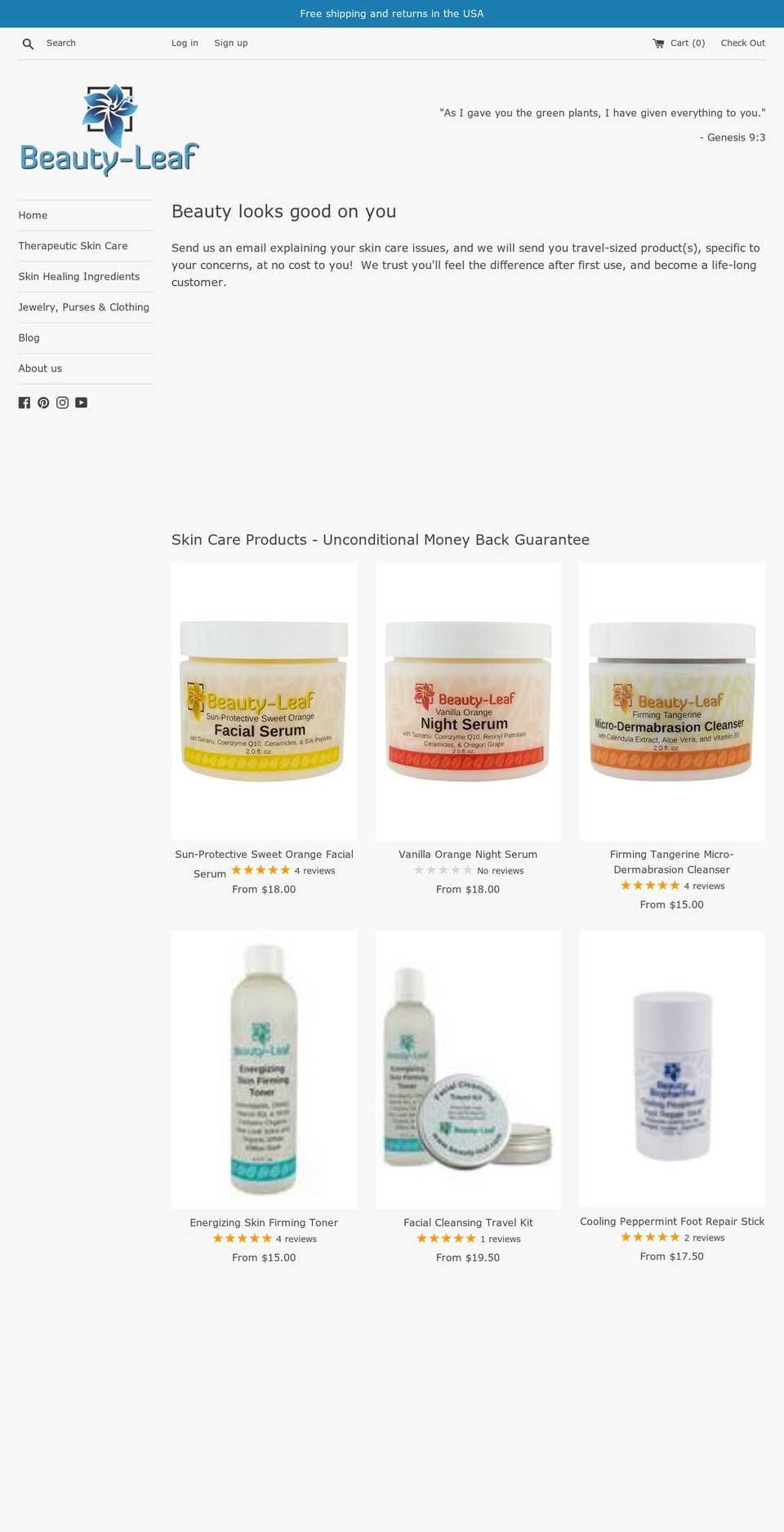 beauty-leaf.com shopify website screenshot