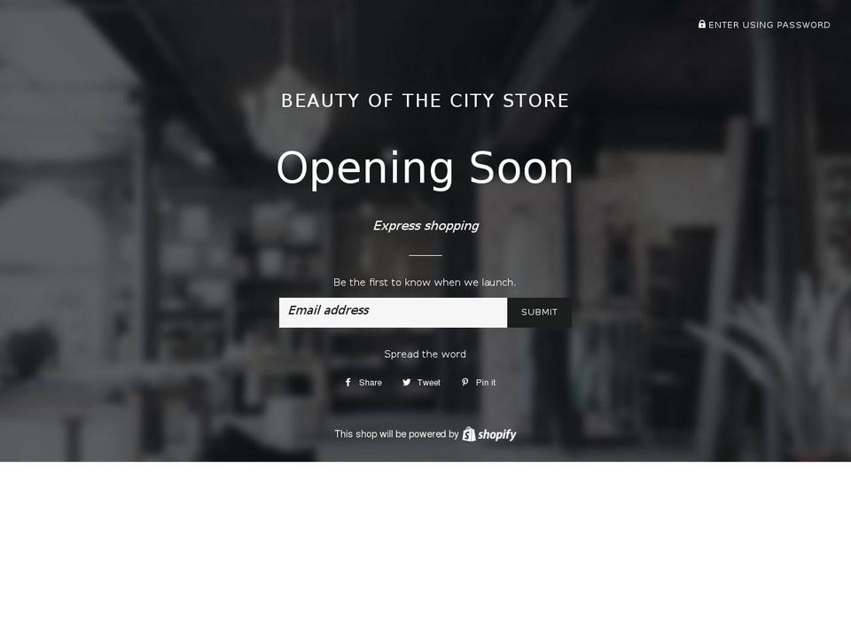 beauty-of-the-city-store.com — Shopify storefront screenshot