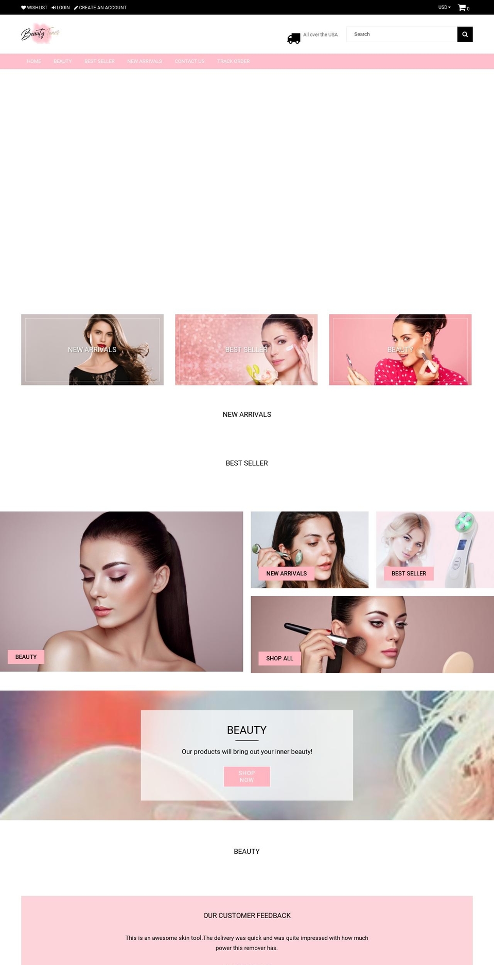nexgeek Shopify theme site example beauty-tones.com