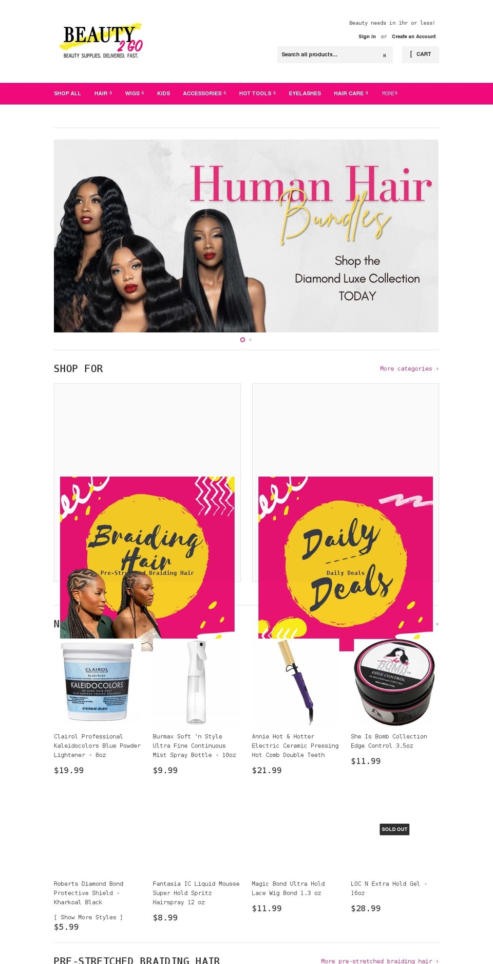 beauty2gollc.com shopify website screenshot