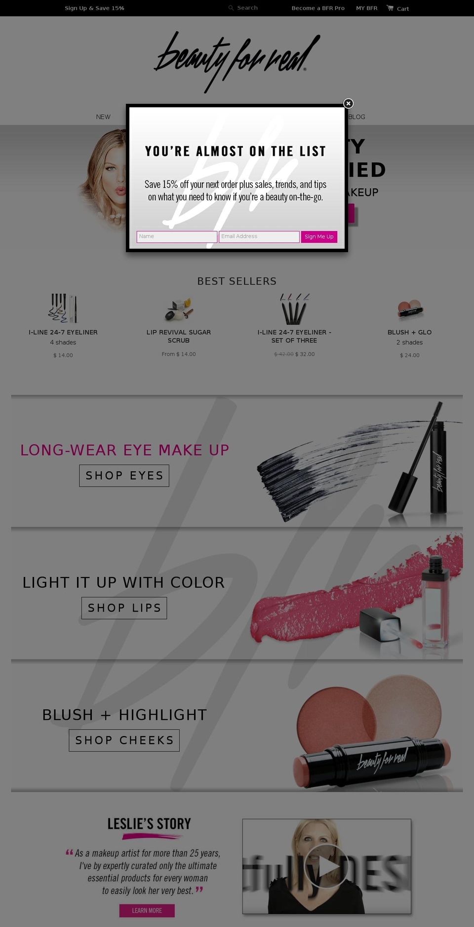 beauty4real.com shopify website screenshot