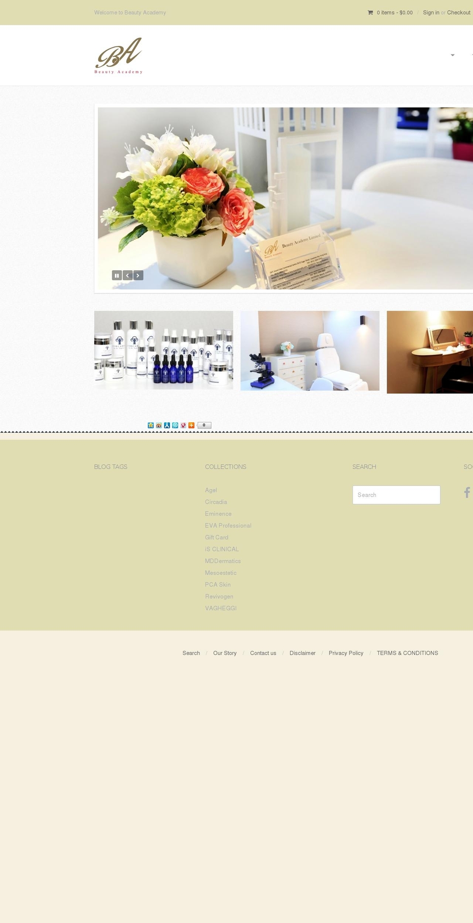 beautyacademyhk.com shopify website screenshot