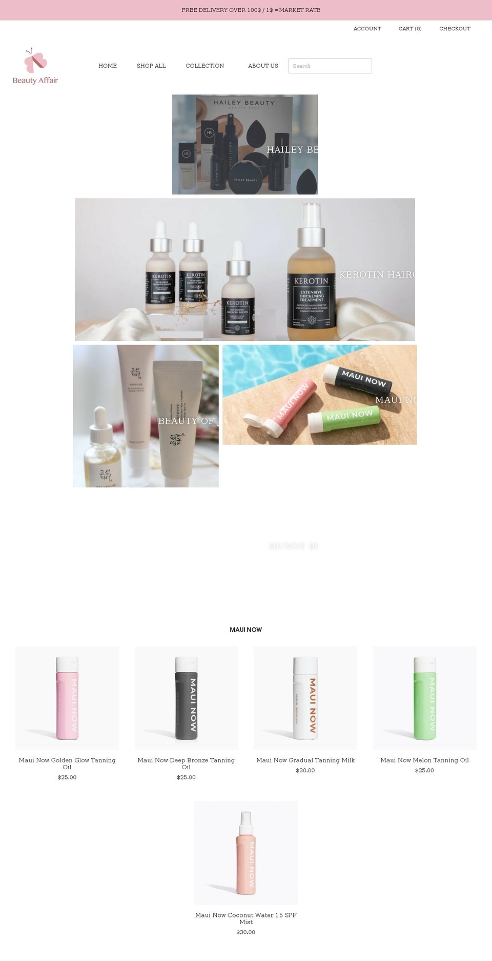 beautyaffairlb.com shopify website screenshot