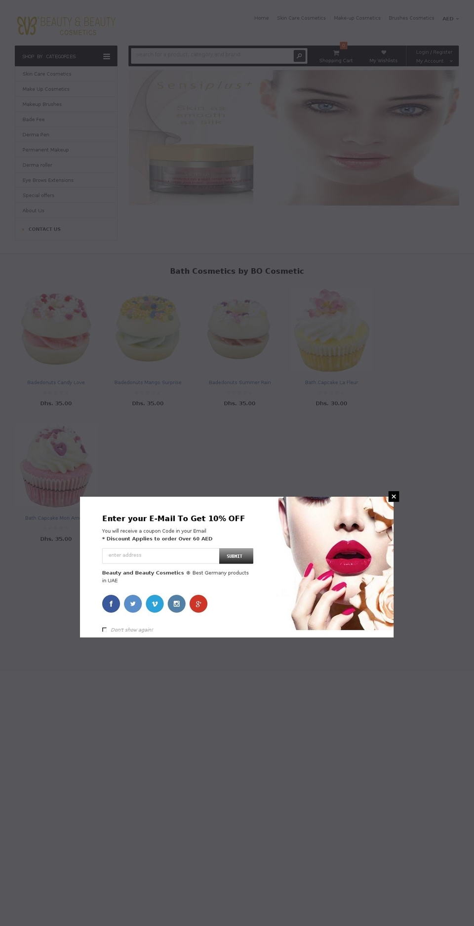 Beauty and Beauty Cosmetics Shopify theme site example beautyandbeauty-mena.com