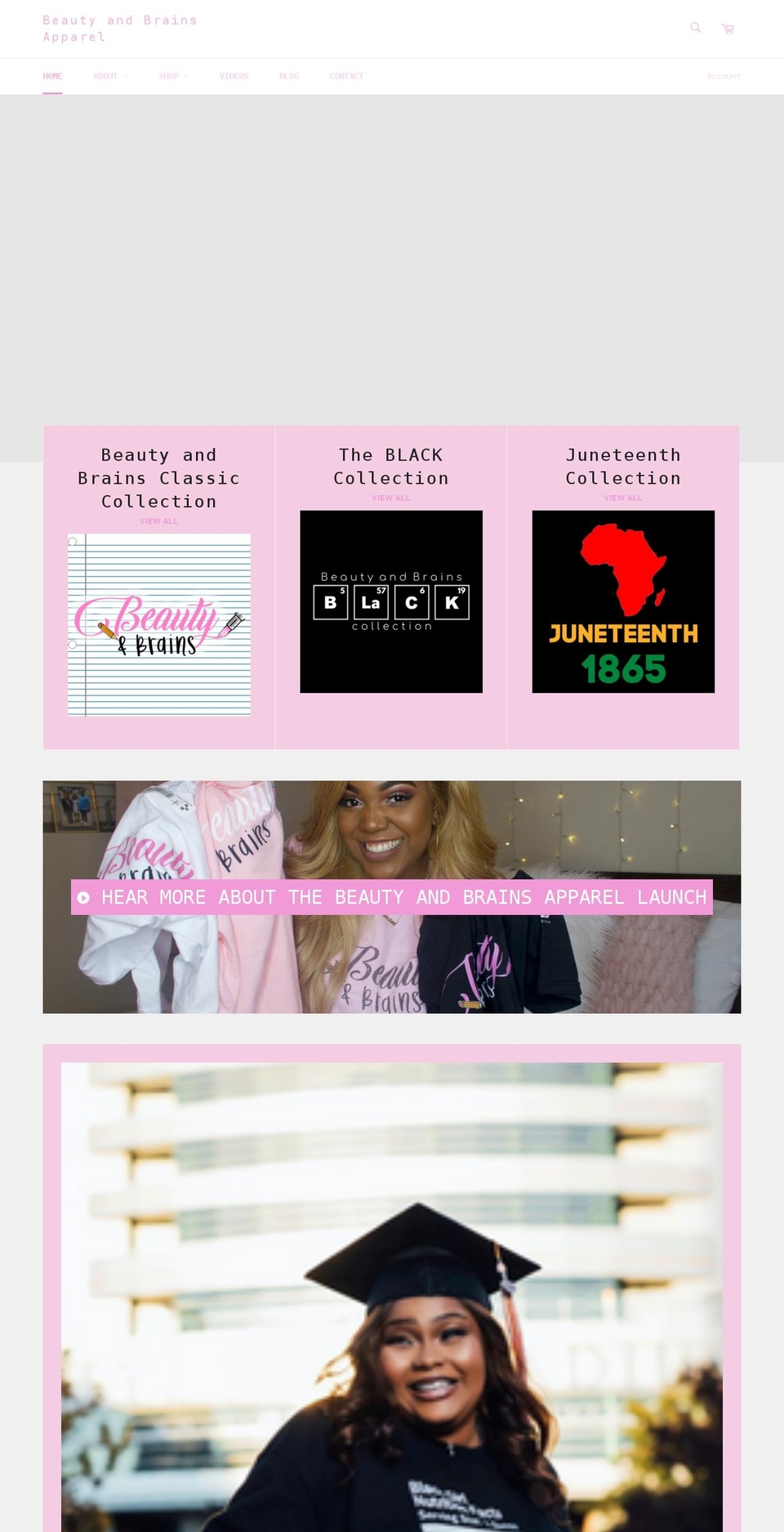 beautyandbrainsapparel.com shopify website screenshot