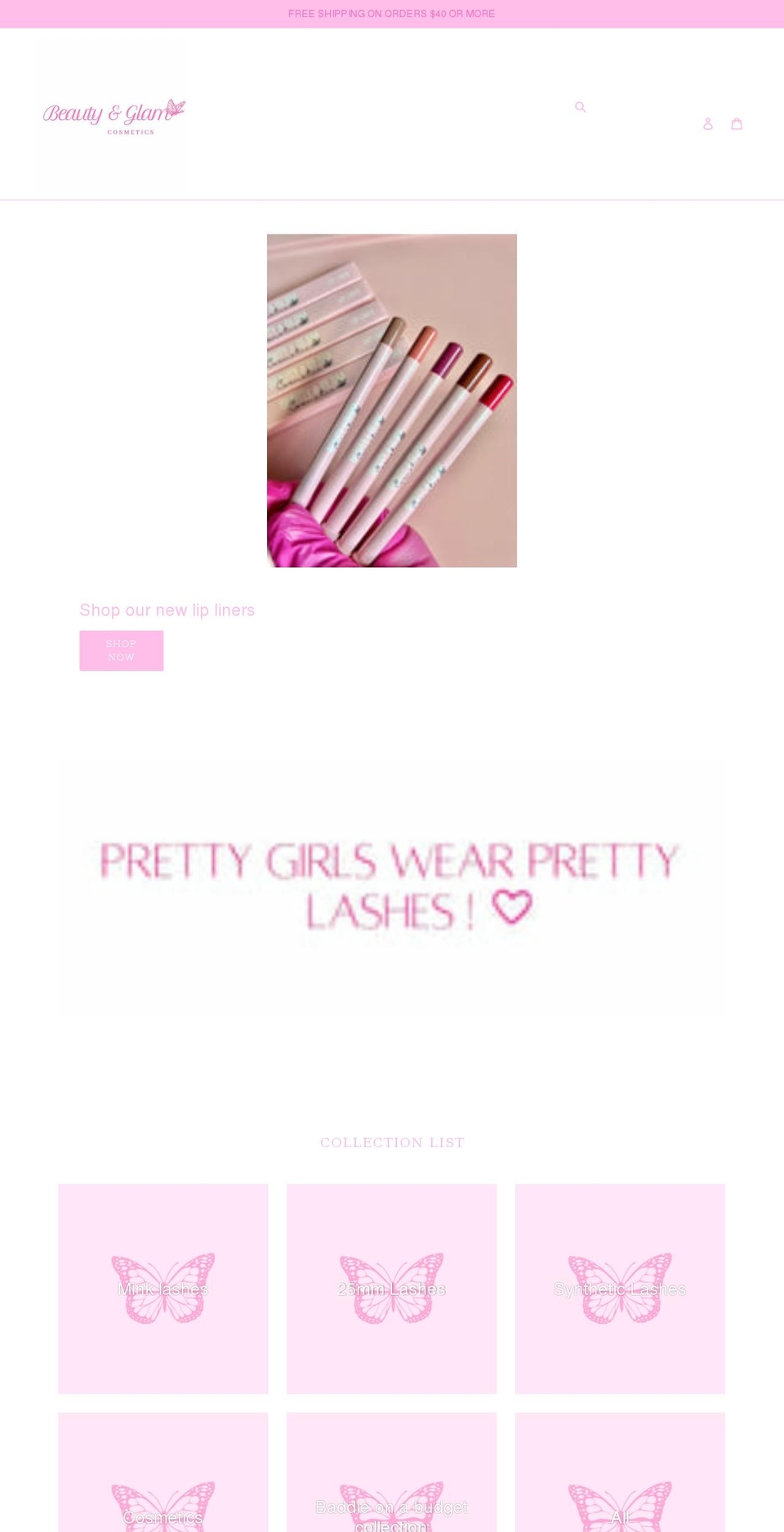 beautyandglamm.com shopify website screenshot