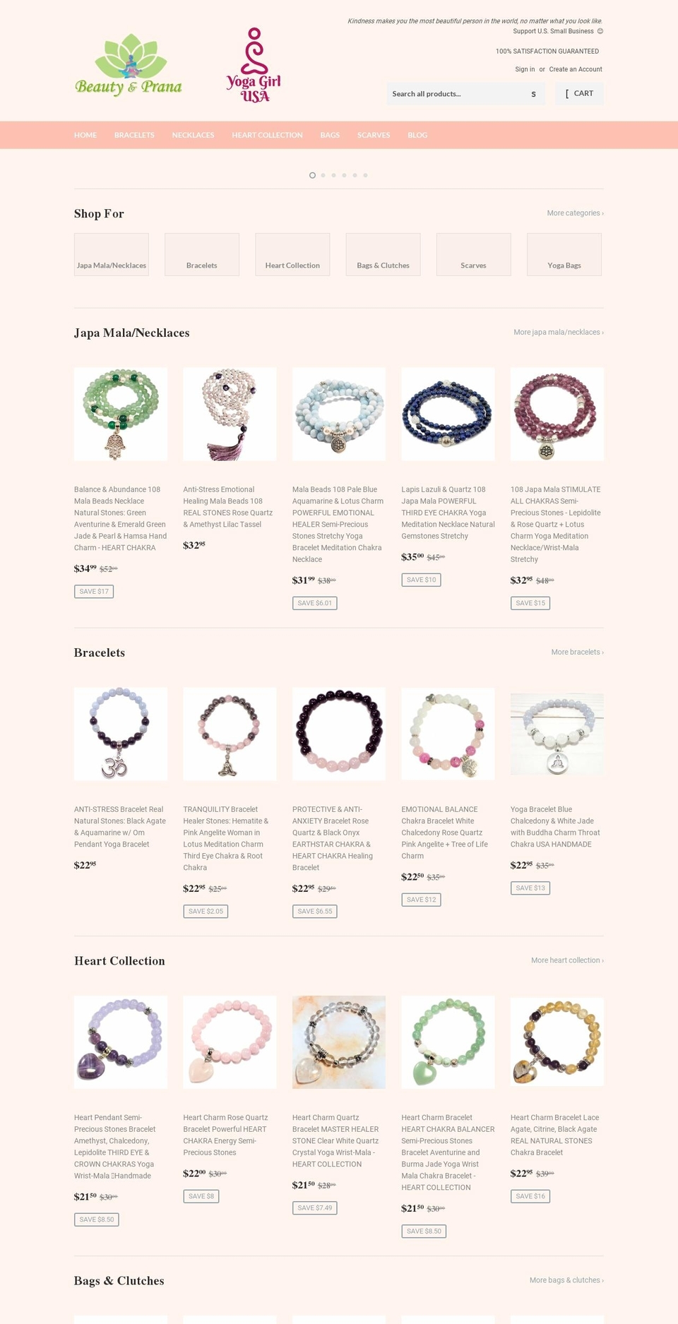 beautyandprana.com shopify website screenshot