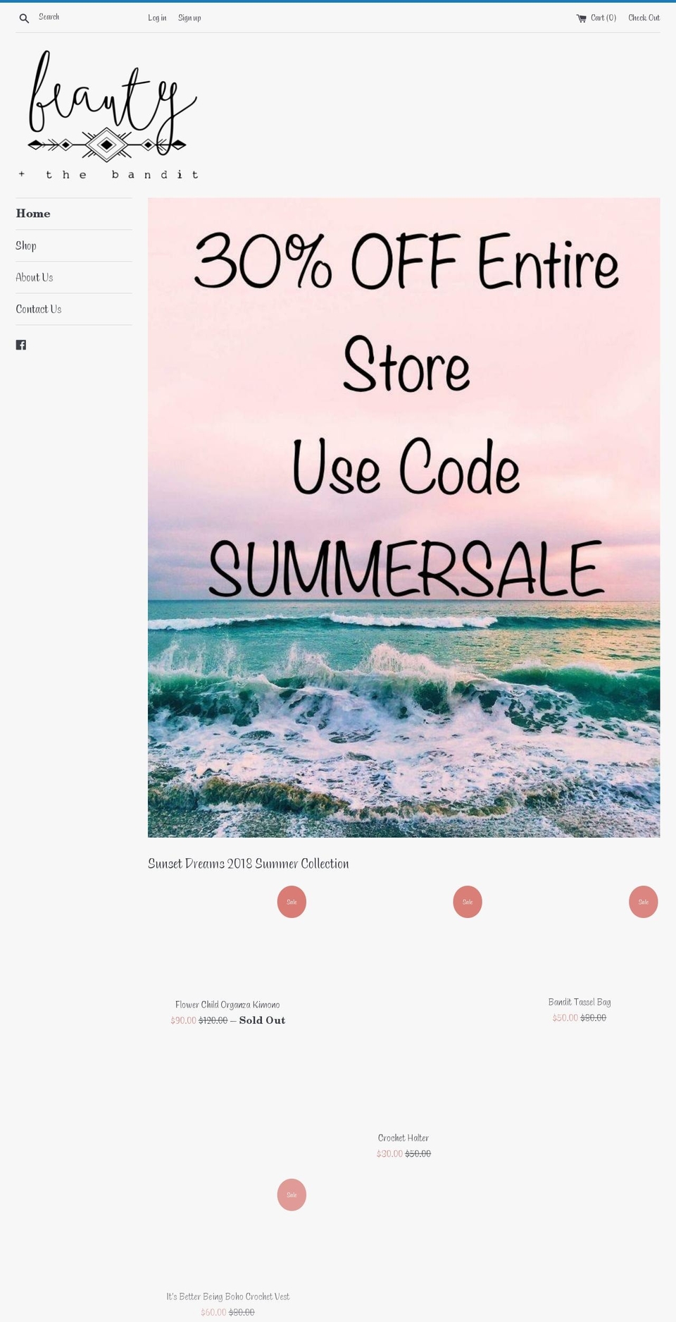 beautyandthebanditdesigns.com — Shopify storefront screenshot