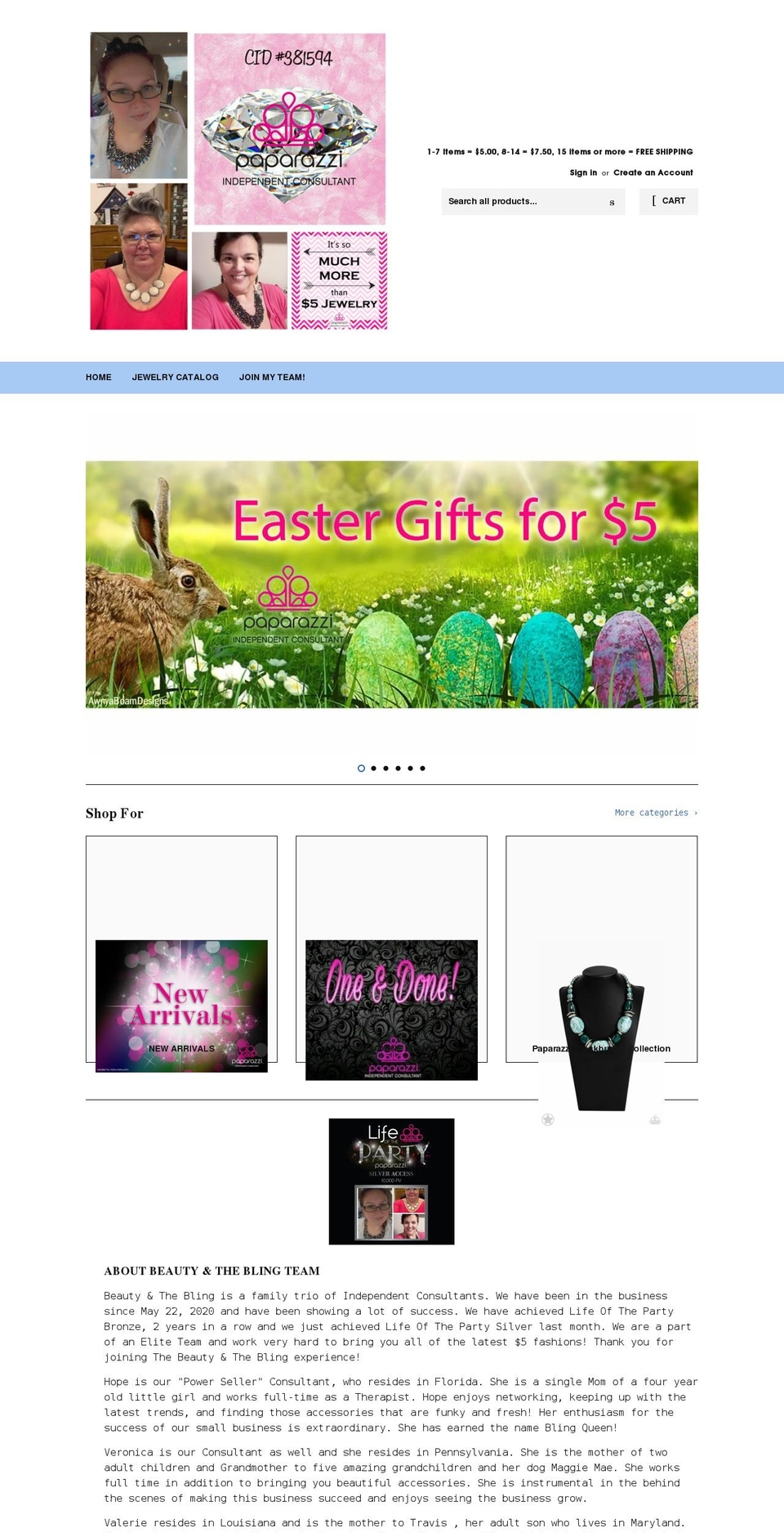 beautyandtheblingaccessories.com shopify website screenshot