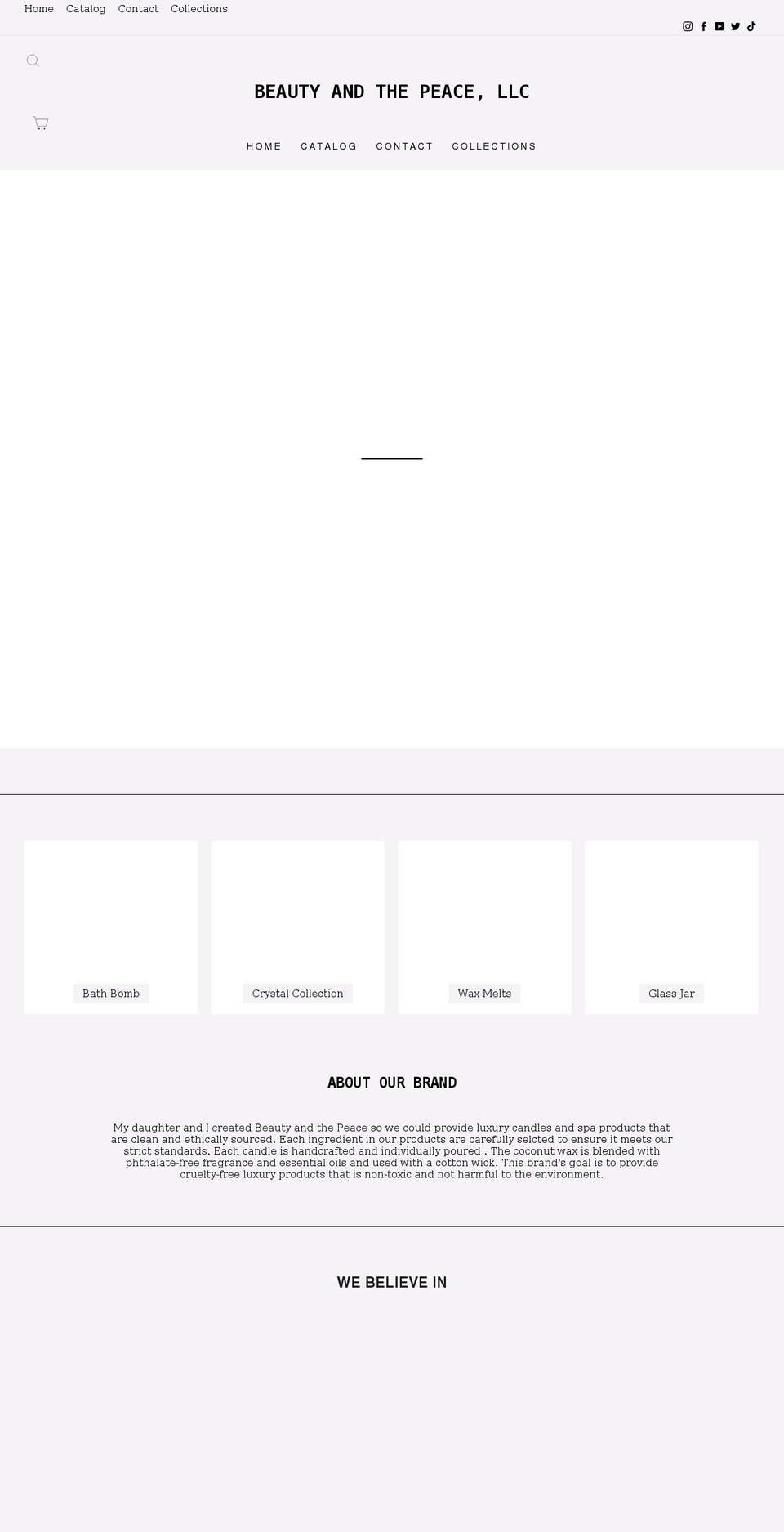 beautyandthepeace.com shopify website screenshot