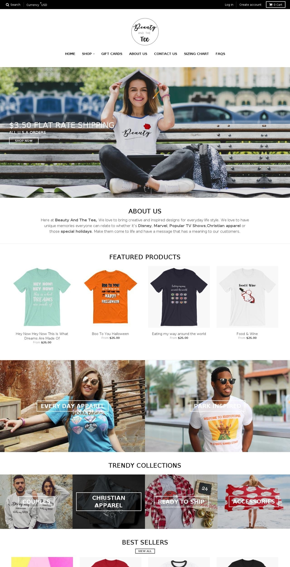 beautyandthetee.com — Shopify storefront screenshot