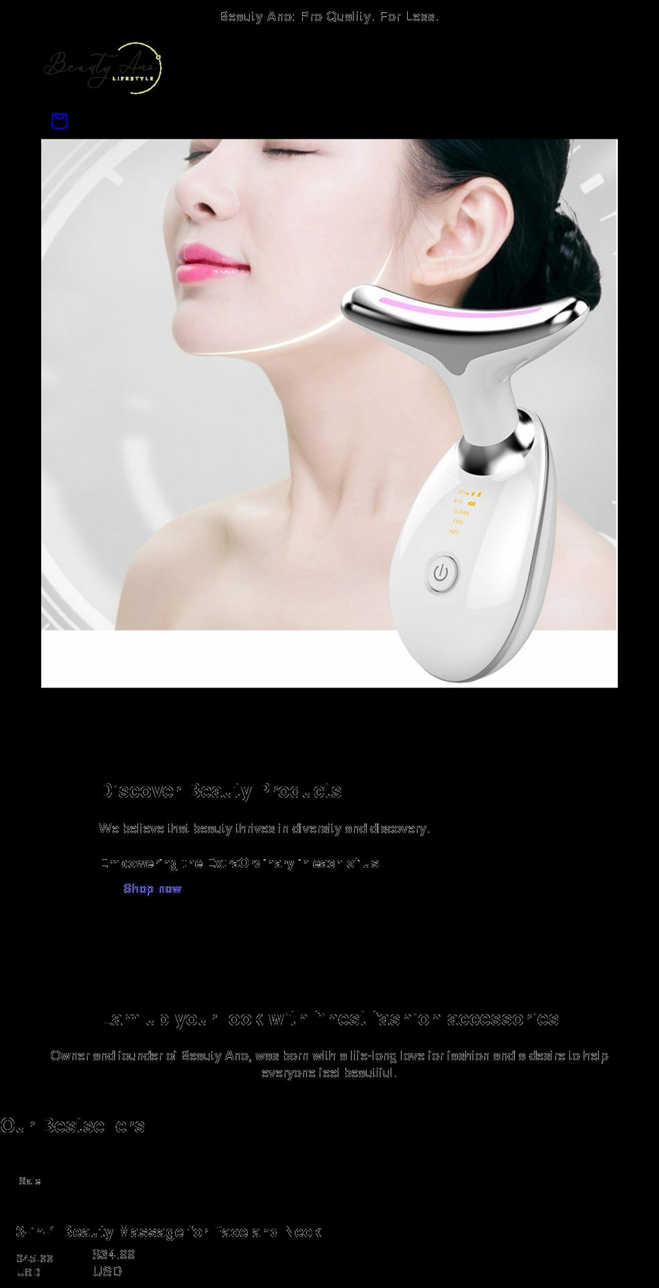 beautyano.com shopify website screenshot