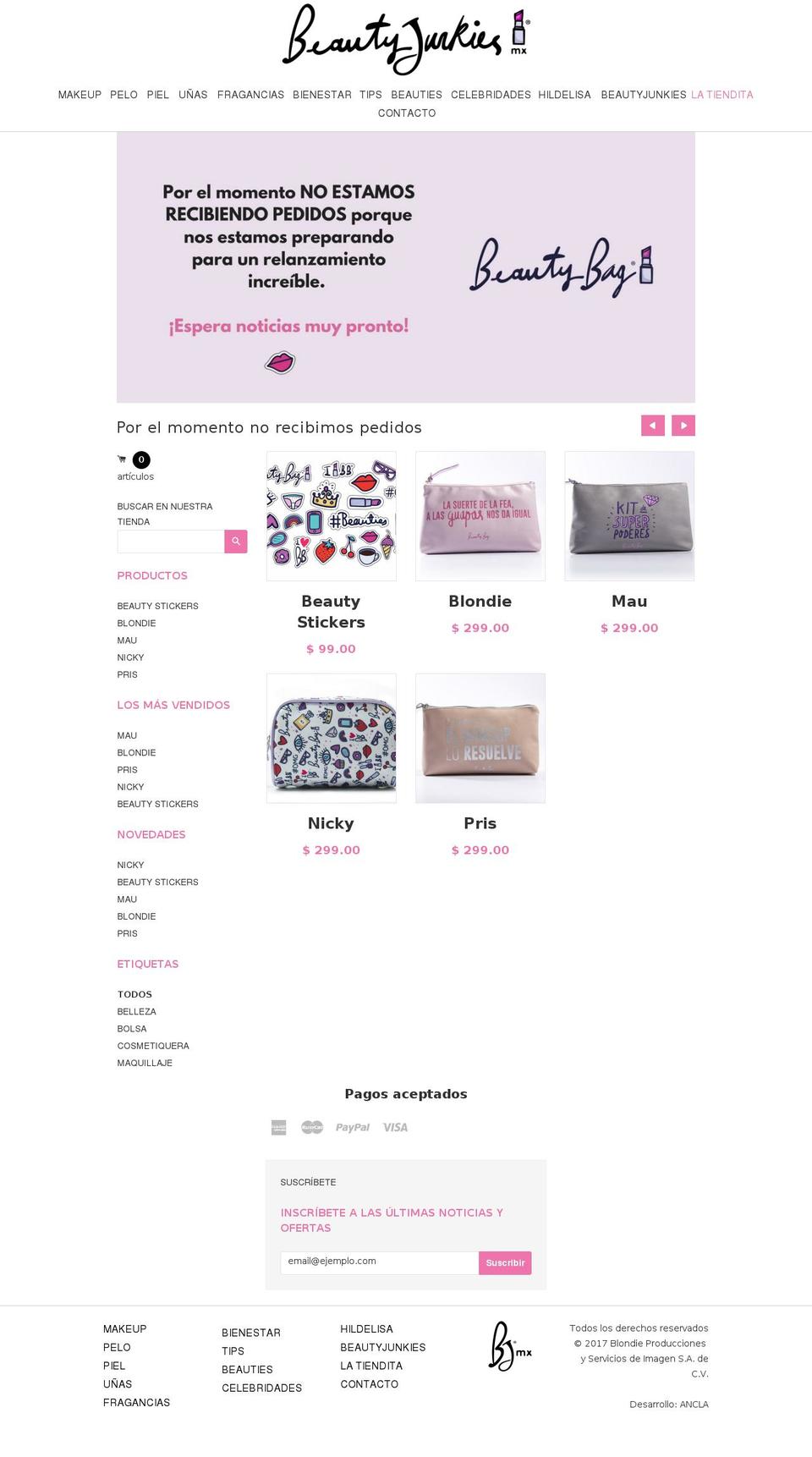beautybagmx.com — Shopify storefront screenshot