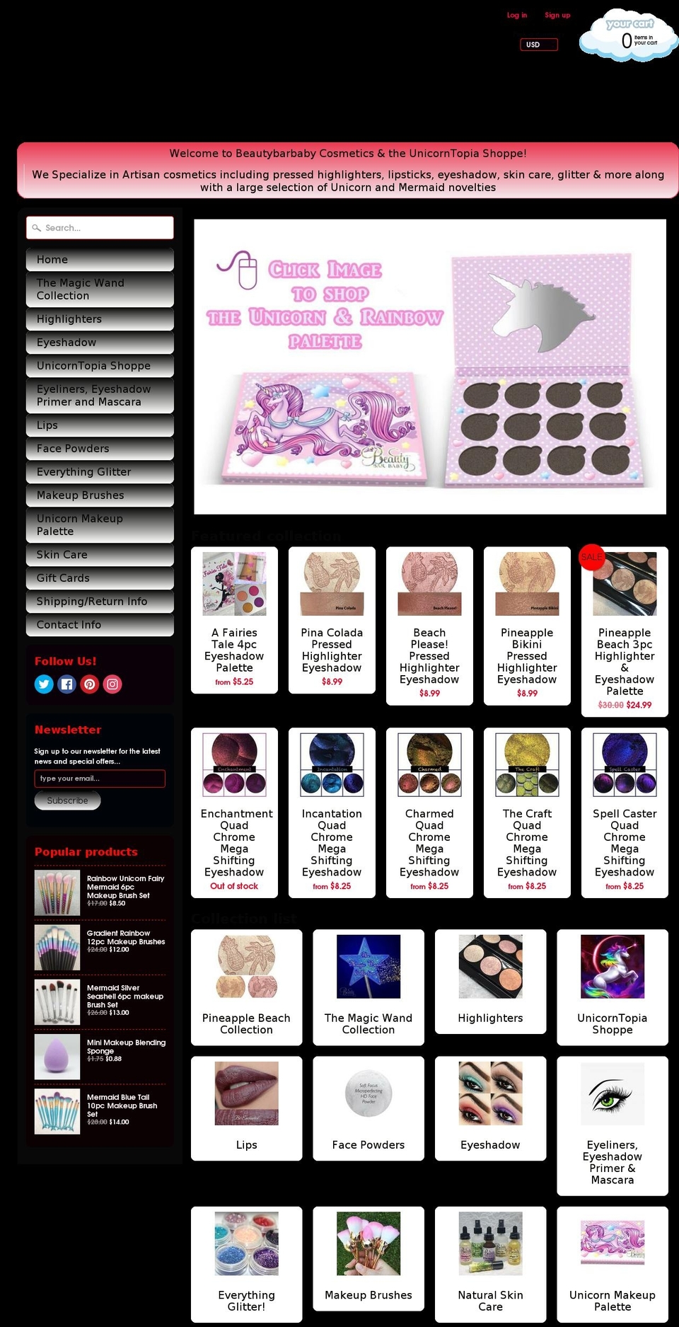 beautybarbaby.com shopify website screenshot