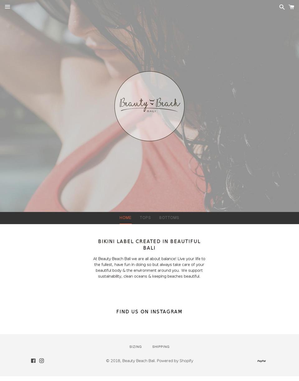 beautybeachbali.com — Shopify storefront screenshot
