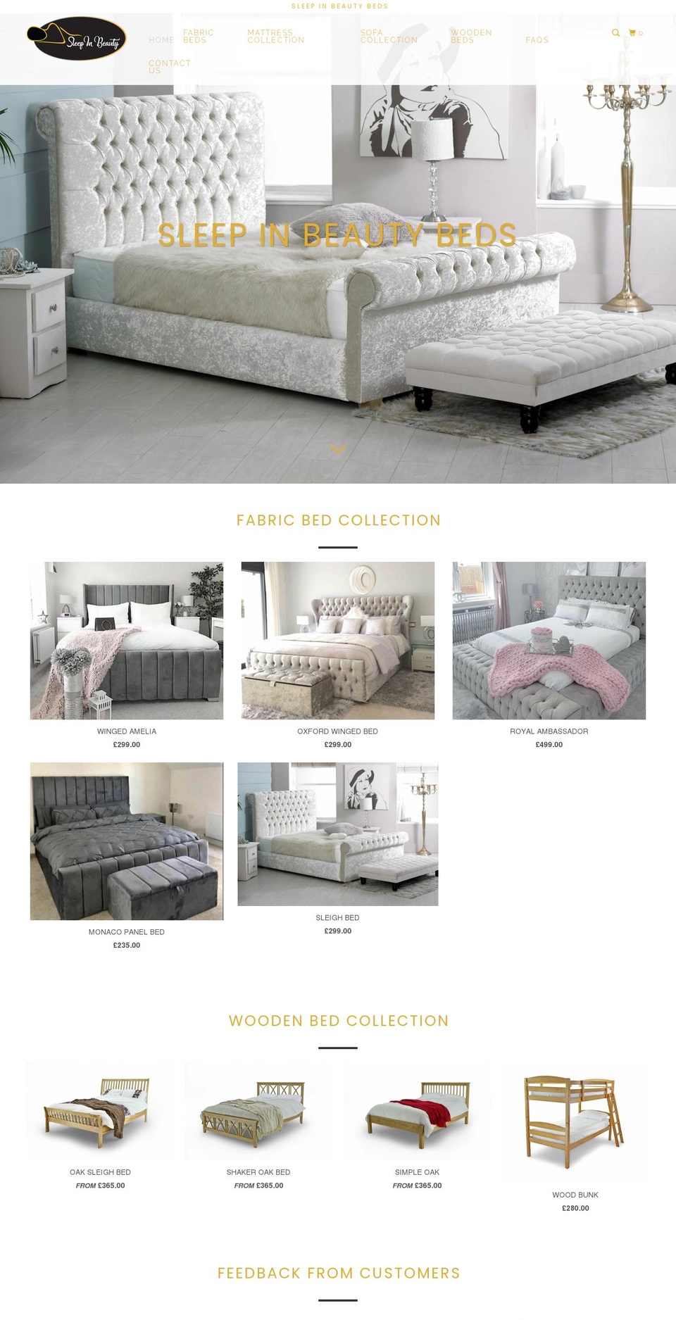 beautybeds.co.uk shopify website screenshot